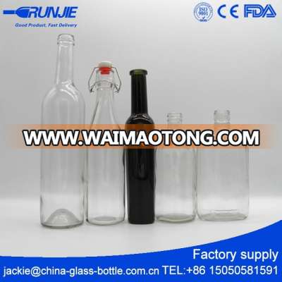 CE Cheap Custom Glass Wine Bottle Supplier, Wholesale Empty Glass Liquor Bottle Company